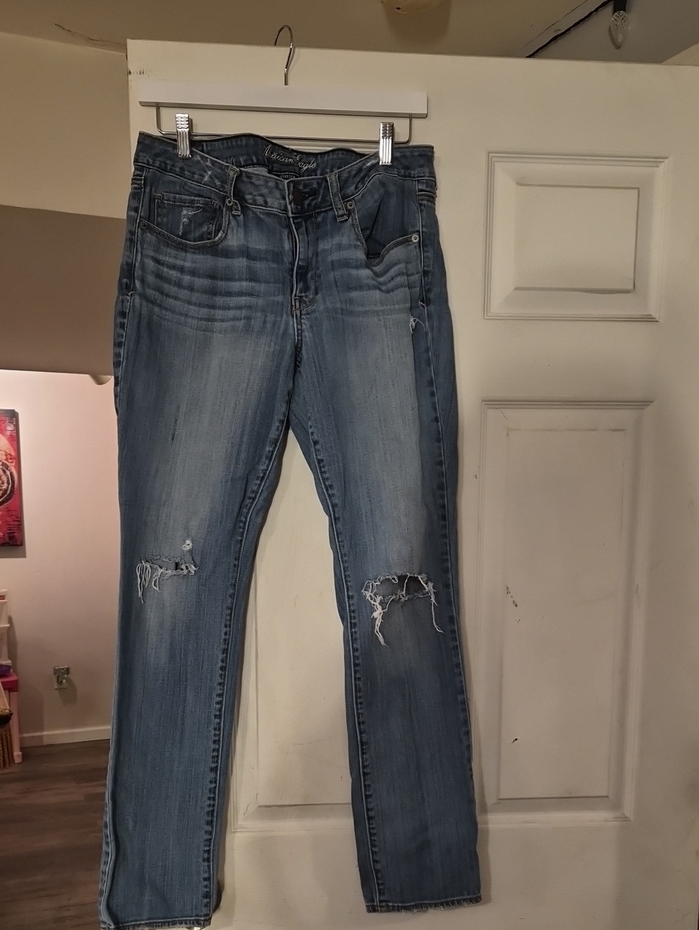 American Eagle Outfitters Skinny Distressed Blue Jeans